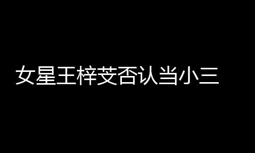 小三认当配假的女星谅解 原王梓芠否书是